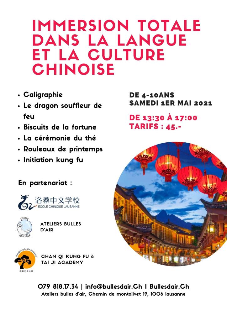 Affiche immersion totale dans la langue et la culture chinoise