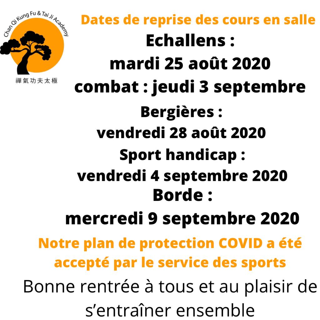 Horaires rentrée 2020